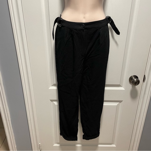 🌸3 for $20 TOPSHOP Black Linen Pants Size M - Picture 9 of 15